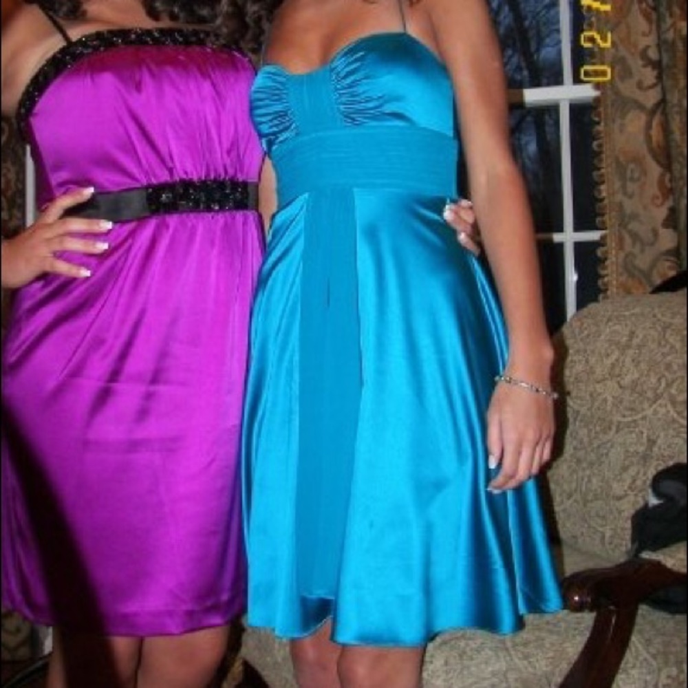 Teal Silk Cache Dress